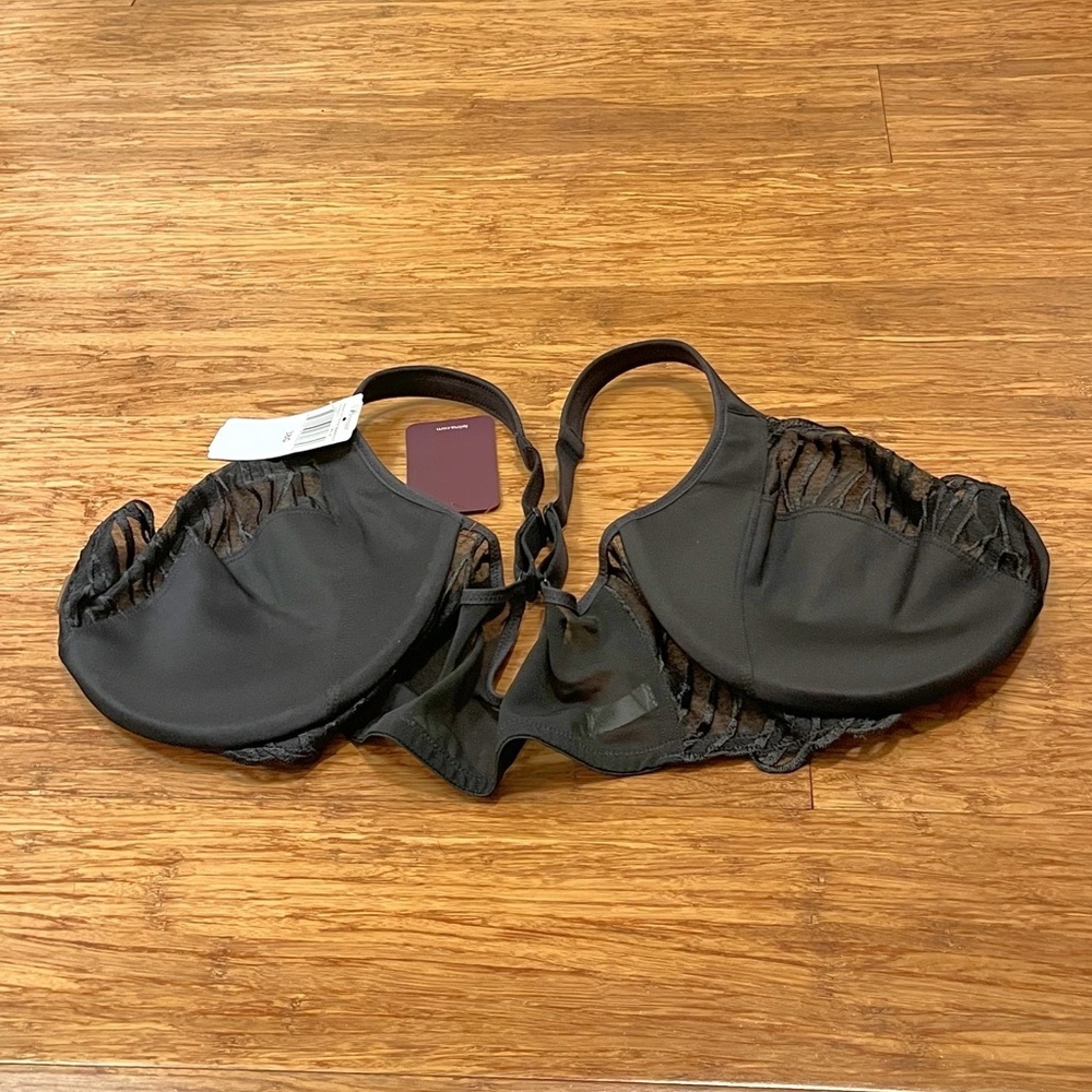 NWT! Paramour by Felina Angie Front Close Minimizer Elegant Black Lace Bra. 38G - Picture 9 of 14